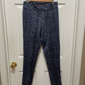 Krazy Larry Navy Snakeskin Print Leggings